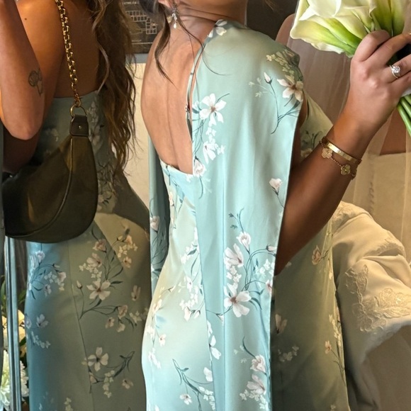 Matte Satin Sage Le Fleur Eileen Dress Birdy grey - Picture 6 of 7